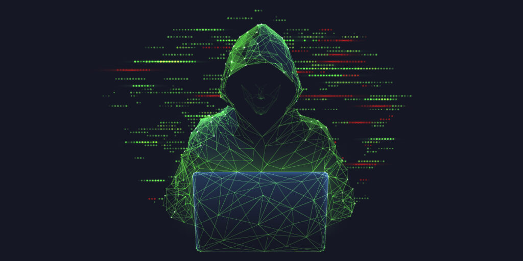 digital hacker in hoodie